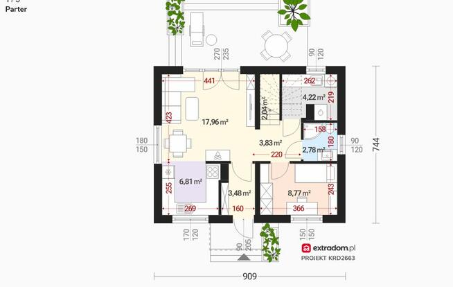 NOWY DOM WOLNOSTOJĄCY- ŁĘCZE, salon+4 pokoje, 2 łazienki,