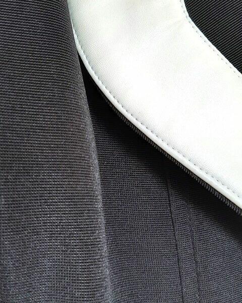 Marynarka żakiet czarny, jednostronna biała klapa, jak nowy