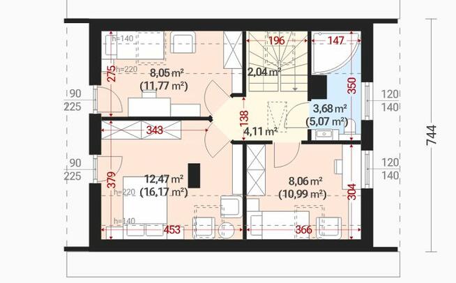 NOWY DOM WOLNOSTOJĄCY- ŁĘCZE, salon+4 pokoje, 2 łazienki,