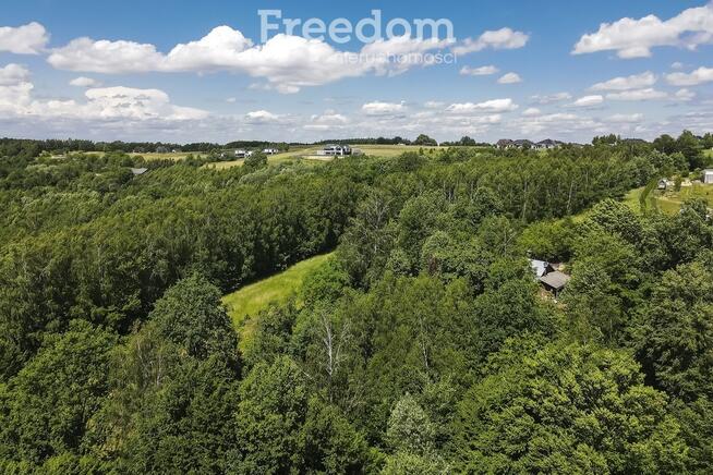 Działka 62,87 ar z zabudowaniami przy lesie