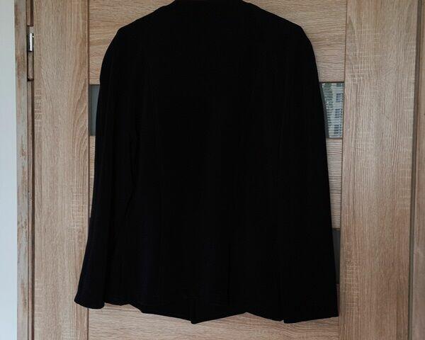 Marynarka żakiet czarny, jednostronna biała klapa, jak nowy