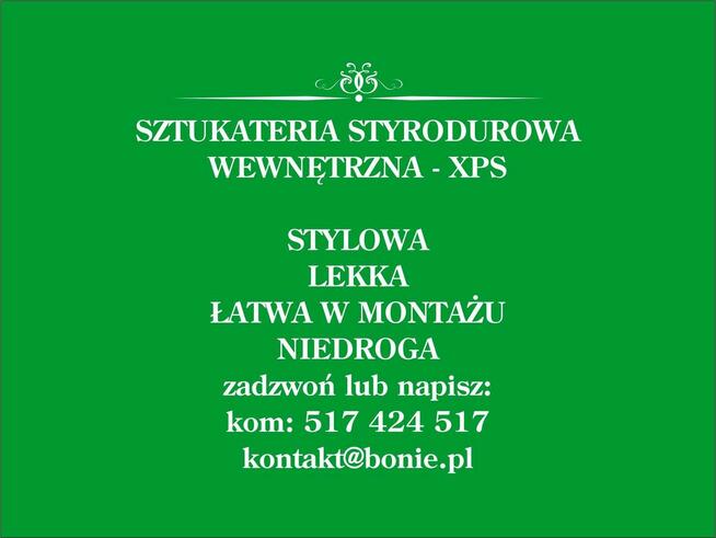 Produkcja sztukaterii ze styroduru. Dostawa pod dom.