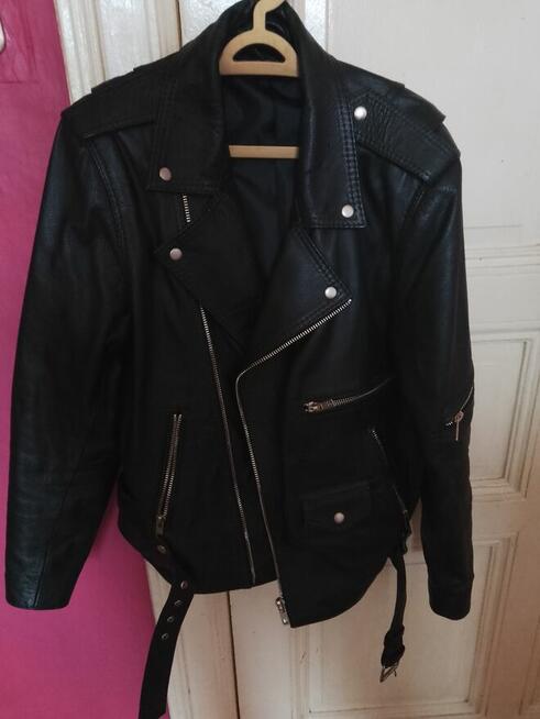 Ramoneska męska kurtka skórzana cielęca