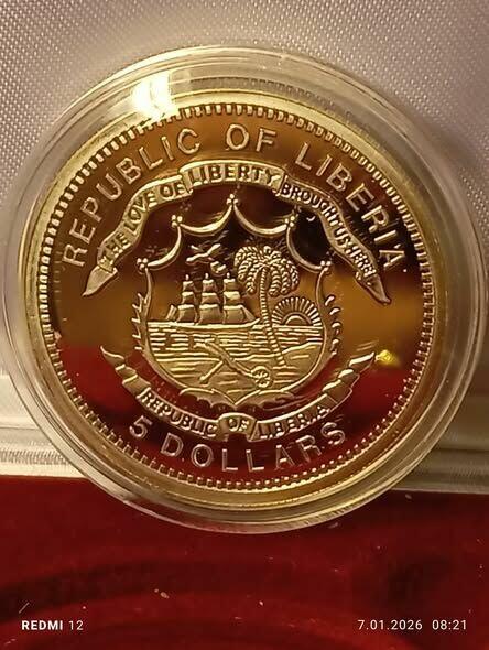 Liberia 5 dolarów, ND (2006) Mundial 2006