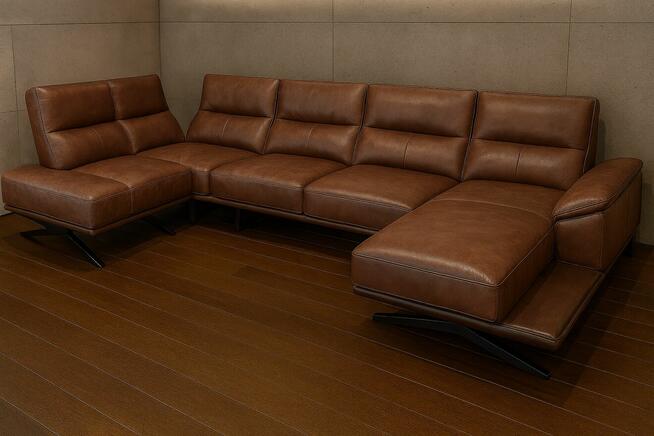 NOWOŚĆ Narożnik Armani U - wysokie nóżki, regulowane oparcia