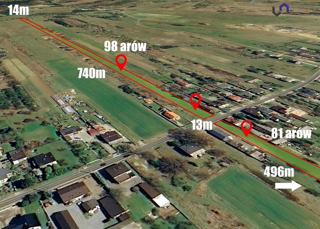 Działka rolno-budowlana Siemonia gm. Bobrowniki, Kościuszki