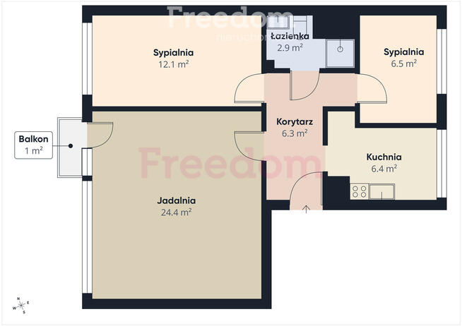 3 pokoje z balkonem | parter | ul. Żołnierska