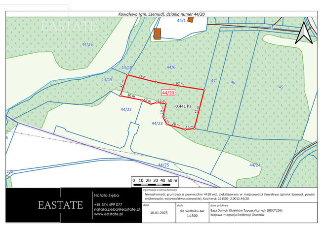 Działka budowlana Kowalewo gm. Szemud, Na Zagajnik