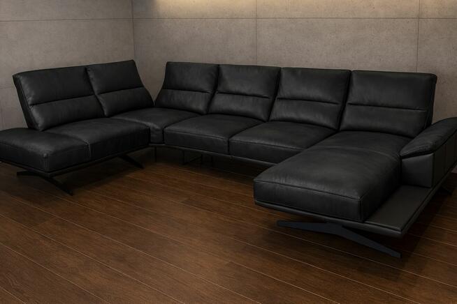 NOWOŚĆ Narożnik Armani U - wysokie nóżki, regulowane oparcia