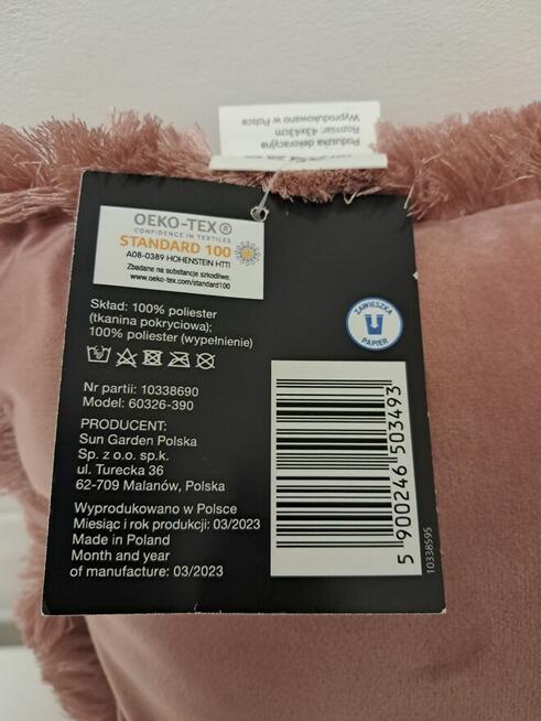 Poduszka dekoracyjna z frędzlami „SMUKEE HOME”, nowa