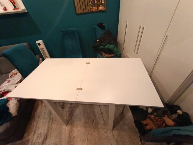 Stół Gracjan 80(160)x80 biały stan bdb