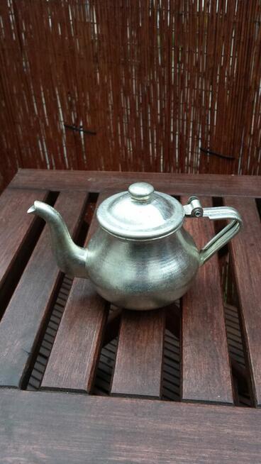 Stary imbryk do herbaty aluminiowy retro vintage