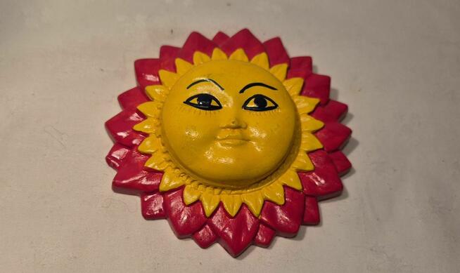 Ceramiczne słonko ręcznie malowane odlew do powieszenia