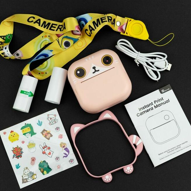 Aparat dla dziecka z drukarką – kotek – idealny na prezent