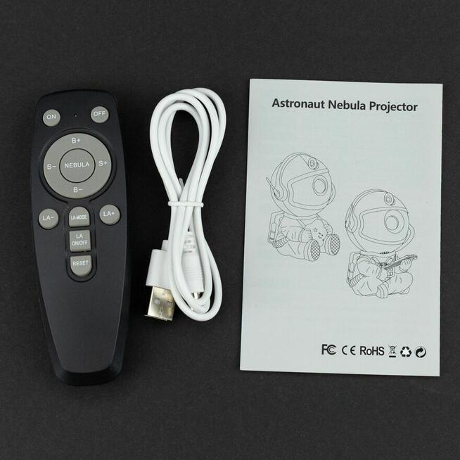 Projektor gwiazd astronauta lampka nocna galaxy LED NOWA