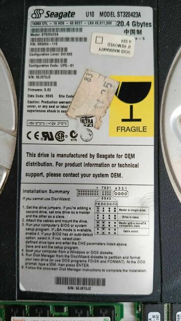 Pamięć Ram PC Laptop + Dysk Twardy + Karta WI-FI 30 Elementów