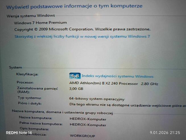 Komputer Stacjonarny Jednostka Centralna + Głośniki