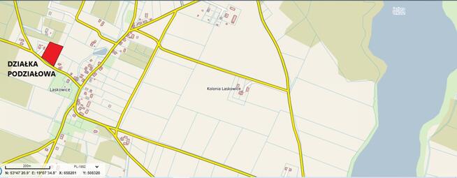Działka JEZIORO Orkusz Laskowice