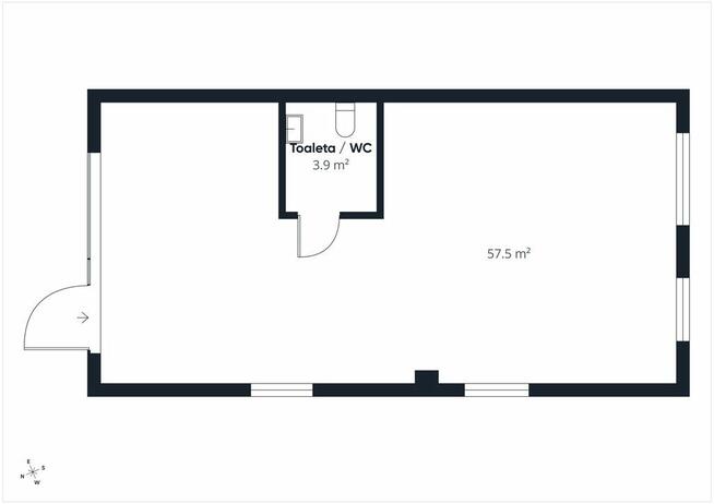 Lokal usługowy,ul.Dąbrowszczaków 29a,parter, 61 m2