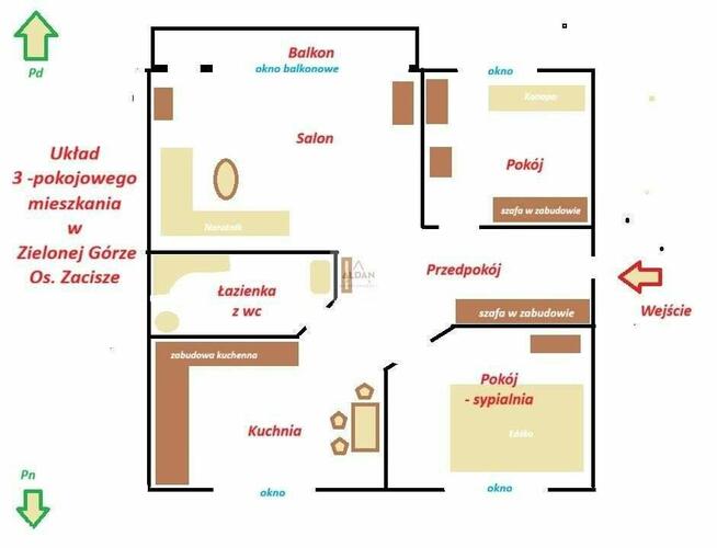 3 pok. mieszkanie na Os. Zacisze w Zg na sprzedaż