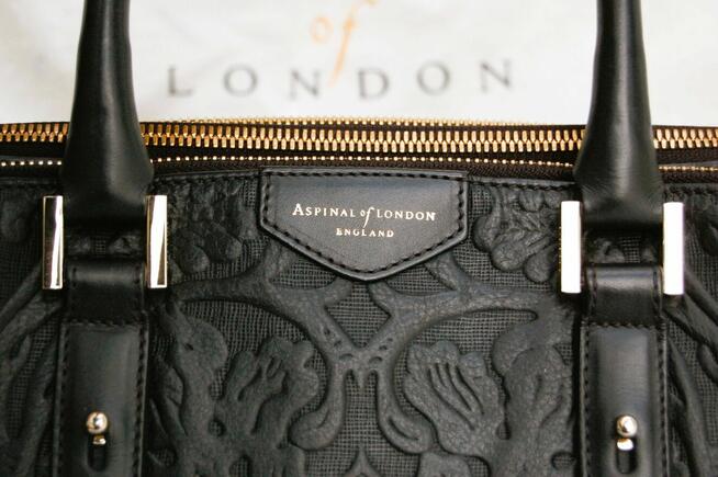 Aspinal of London Brook Street Bag czarna torebka skórzana