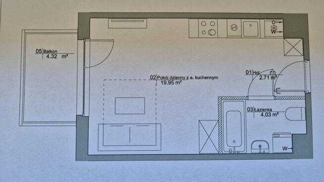 Kawalerka Ursynów Mokotów - niska zabudowa, gotowa