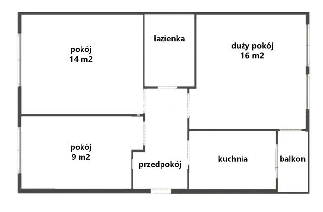 3 pokoje, balkon, piwnica, parking