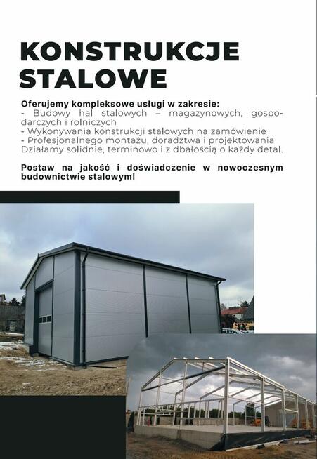 Hale stalowe, konstrukcje stalowe, wiaty i garaże