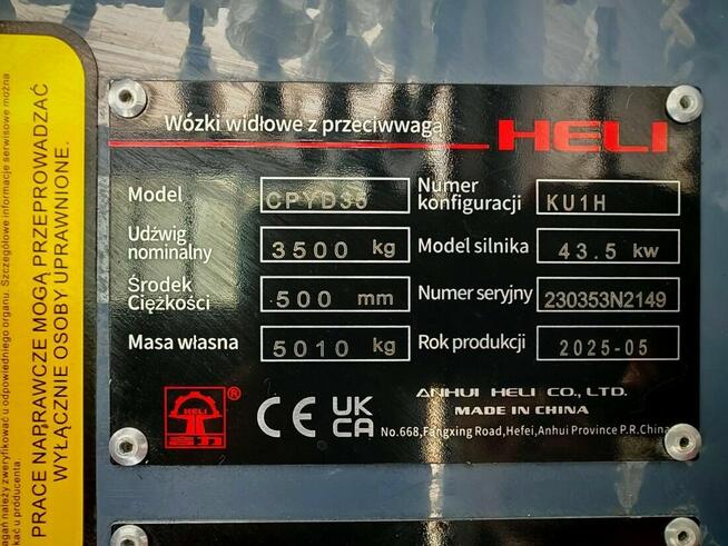 NOWY wózek widłowy HELI CPYD35 LPG // 3500 kg