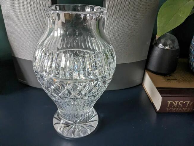 Wazon z PRL przezroczysty z grubego szkła Stan BDB