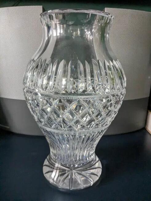 Wazon z PRL przezroczysty z grubego szkła Stan BDB