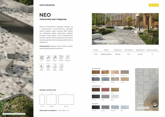 Kostka brukowa NEO BRUK - sprzedaż kostki brukowej %