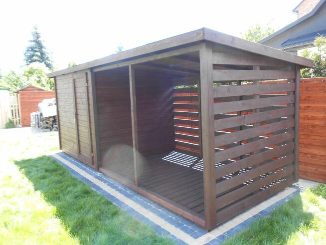 Drewutnia ze schowkiem domek