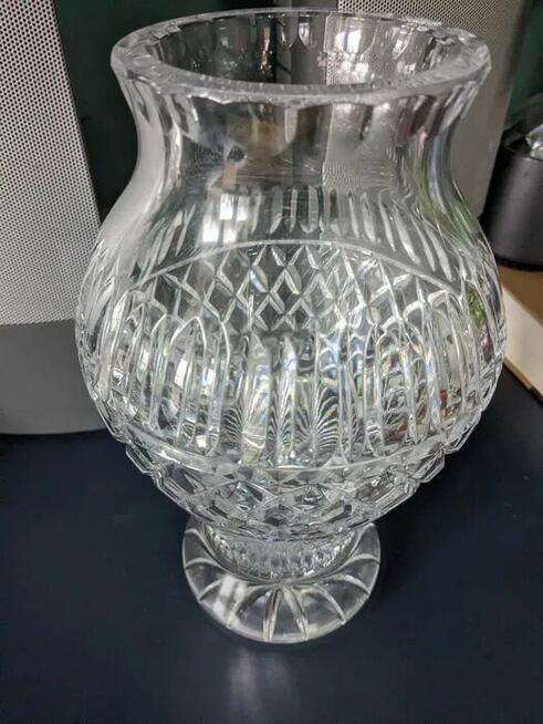 Wazon z PRL przezroczysty z grubego szkła Stan BDB