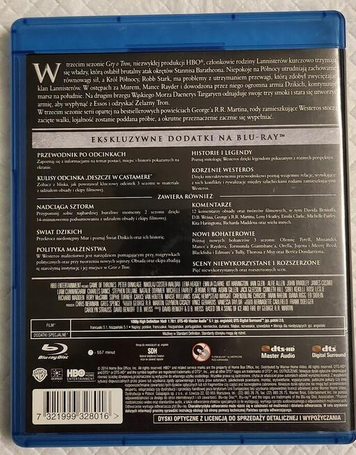 Gra o tron sezon 3 bluray