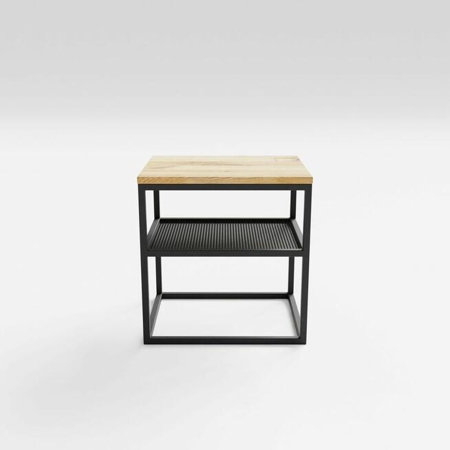 Szafka nocna loft ze stali i drewna 25x25