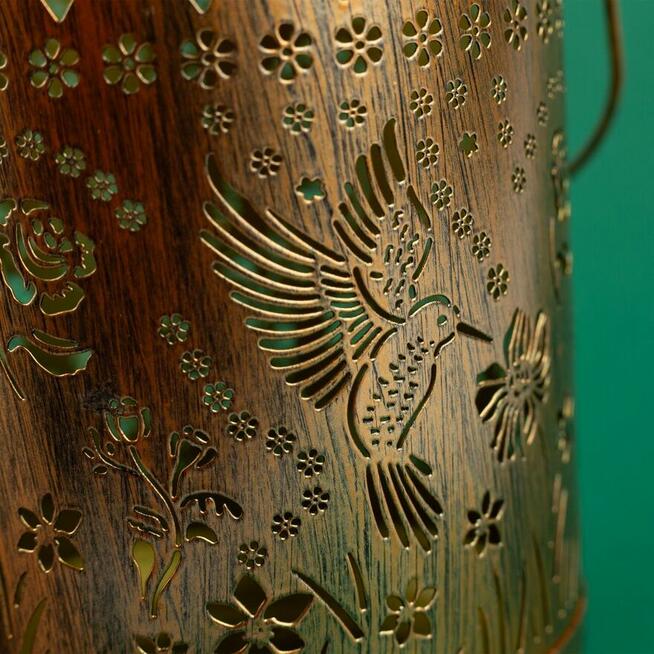 Lampion solarny metalowy LED ogrodowy balkon taras dekoracja