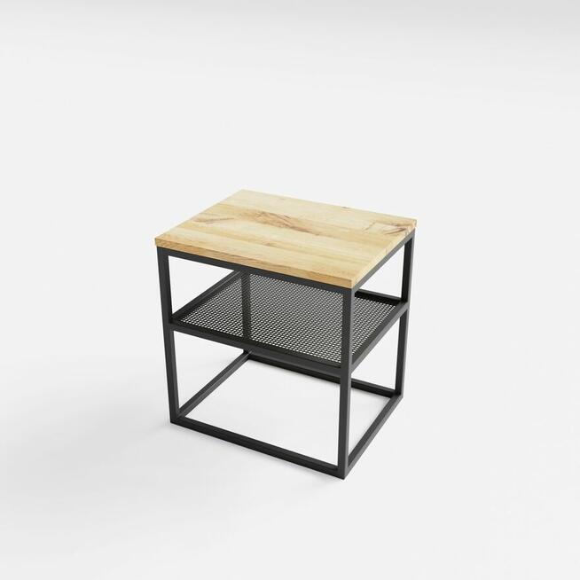 Szafka nocna loft ze stali i drewna 25x25
