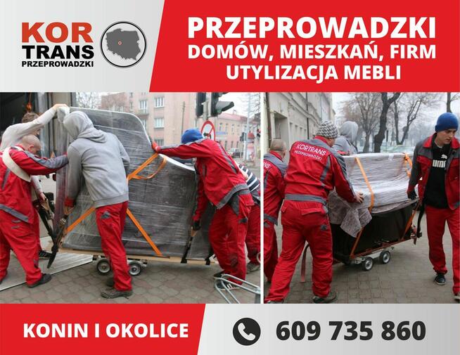 Przeprowadzki wywóz mebli Konin 609 735 860