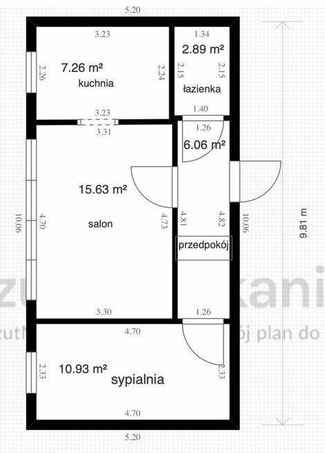 Mieszkanie dwupokojowe 42m2