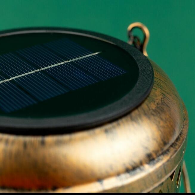 Lampion solarny metalowy LED ogrodowy balkon taras dekoracja