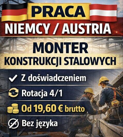 Monter/montażystka konstrukcji stalowych Niemcy