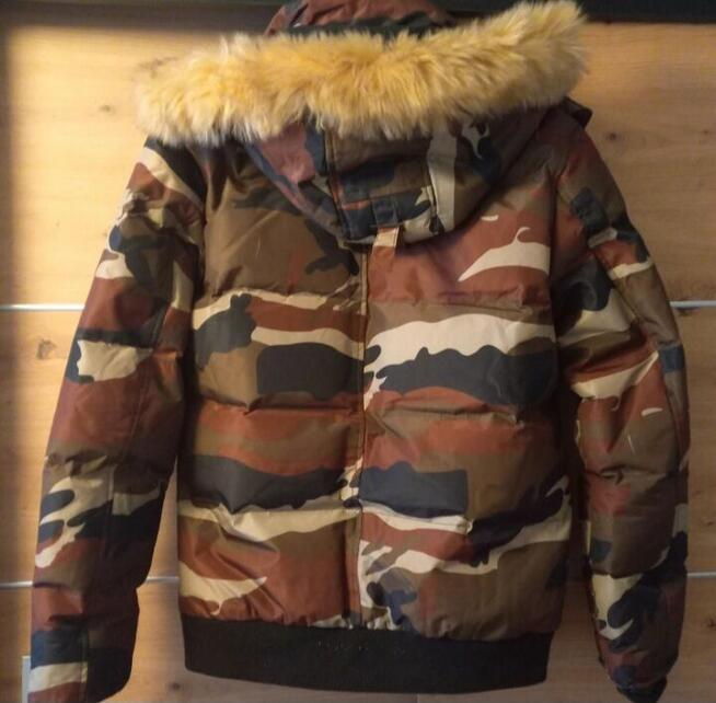 Kurtka cieplutka z kapturem zimowa męska