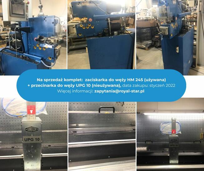 Komplet maszyn do zaciskania węży (Zaciskarka + Przecinarka)