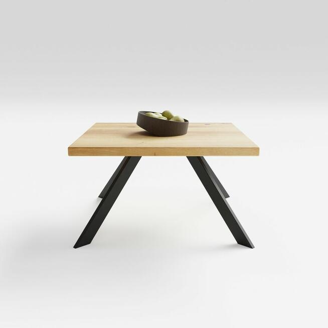 Stolik kawowy trapesium ze stali i drewna 70x70x45