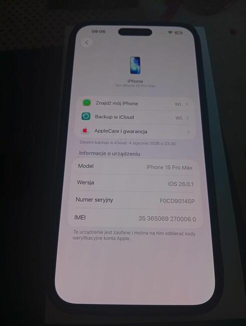 Apple iPhone 15 Pro Max 256 GB Black Titanium PEŁEN ZESTAW