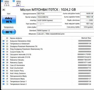 Dysk SSD Micron 1 TB M.2 NVMe 2200