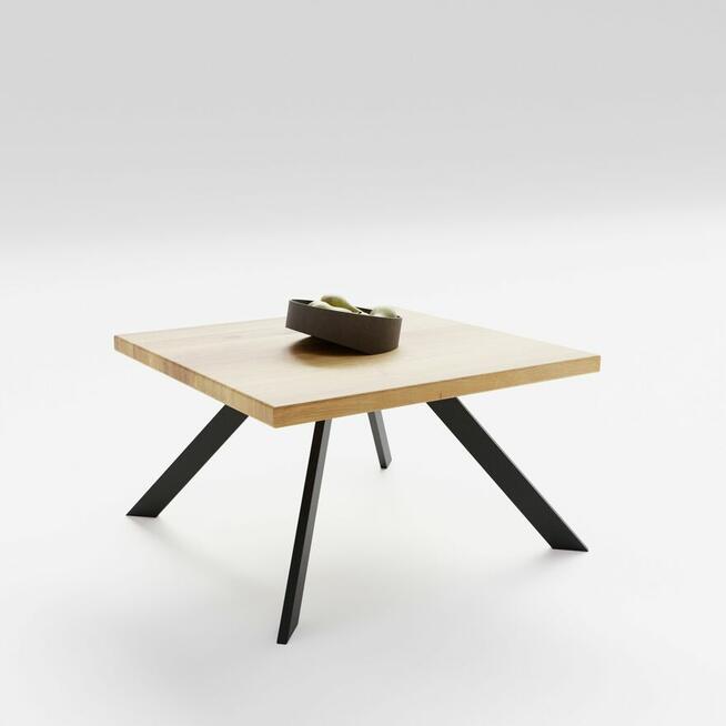 Stolik kawowy trapesium ze stali i drewna 70x70x45