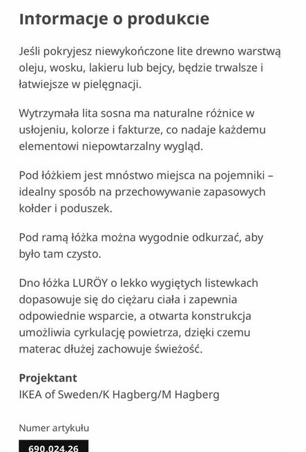 TARVA rama łóżka, sosnaLuröy, 160x200 cm - IKEA