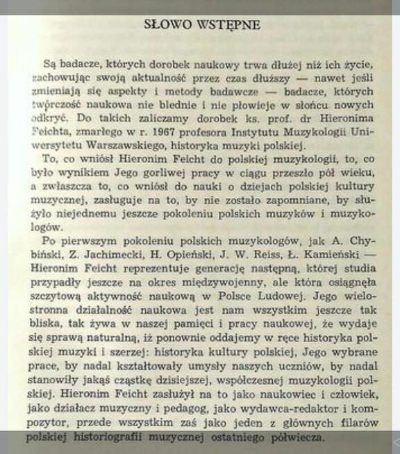 Studia nad Muzyką Polską, Tom I,1975r,Ks.H.Feicht